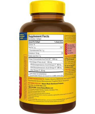 Nature Made Omega 3 Fish Oil 1200 Mg 120 Softgel - Buy Online on GoSupps.com
