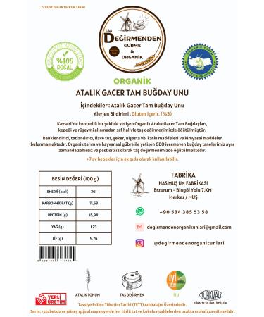 Organic Heirloom Gacer Whole Wheat Flour from the Mill - 5 Kilos - Buy Online on GoSupps.com