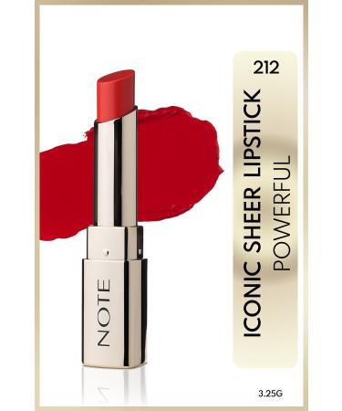 Note Cosmetics Light and Soft Moisturizing Lipstick - 212 Powerful - Red Passi.5175