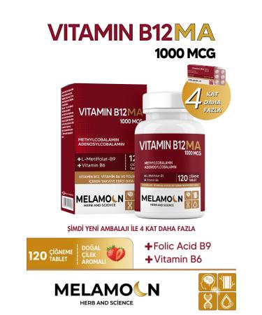 Melamoon B12 B6 and Folic Acid: Nervous System Pregnant Women and Hematopoiesis Support 1000mcg