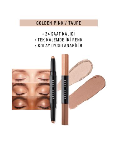 Bobbi Brown Intensely Pigmented Eyeshadow Duo with Extraordinary and Long-Lasting Formula - Golden Pink/Taupe D.Center1290