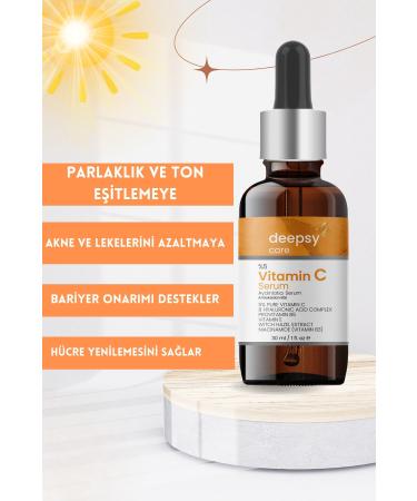 Deepsy Care Brightening Vitamin C Serum (vitamin C + Hyaluronic Acid + Niacinamide) 30 Ml - Buy Online on GoSupps.com