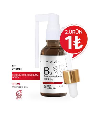 VOOP Vitamin B12 Methylcobalamin | 1000 g (micro gram) Spray-Drop - 10 ml