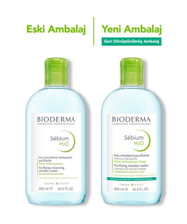 Bioderma Sebium H2o Face and Make-up Cleansing Water 500 ml X 2 Pieces - Buy Online on GoSupps.com