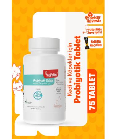 BioFeline Tablet Probiotic | For Cats and Dogs | 25 Tablets | Digestive and Immune System Supporter
