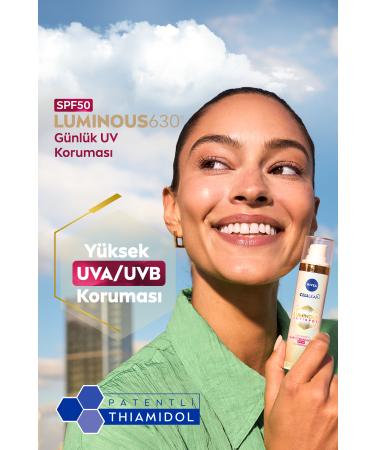 NIVEA Luminous630 Anti-Spot Day Face Cream with Sun Protection 40ml SPF50 Hyaluronic Acid Vitamin E - Buy Online on GoSupps.com