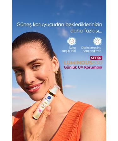 NIVEA Luminous630 Anti-Spot Day Face Cream with Sun Protection 40ml SPF50 Hyaluronic Acid Vitamin E - Buy Online on GoSupps.com