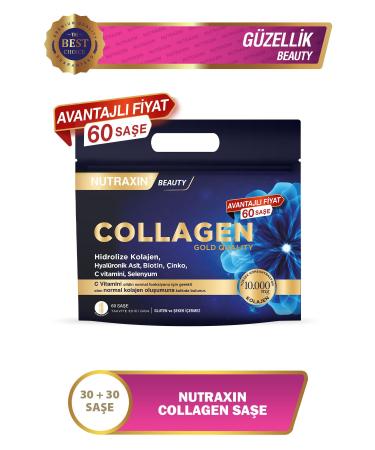 Nutraxin Collagen 60 Sachets 10 000 Mg Type 1 Type 3 Pineapple Flavored Advantageous Bag Set 60 Days Use