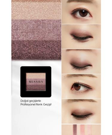 Missha Soft Texture Non-Falling 3 Color Eyeshadow Triple Shadow No.1 (BROWNIE PINK) - Buy Online on GoSupps.com