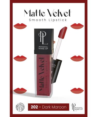 Pinky London Matte Velvet Lipstick - 202 Dark Maroon - Buy Online on GoSupps.com