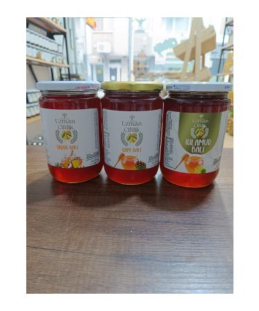 Expert Farm Pine Honey - Flower Honey - Linden Honey (850 gr x 3)