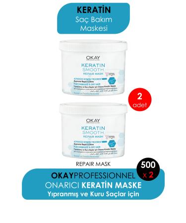 Okay Hair Mask Keratin Smooth 500ml X 2 Pieces - Buy Online on GoSupps.com