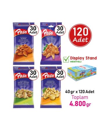Pasha Nuts Wholesale Mixed Nuts 40 gr X 120 Pieces (FIRST QUALITY) - Buy Online on GoSupps.com