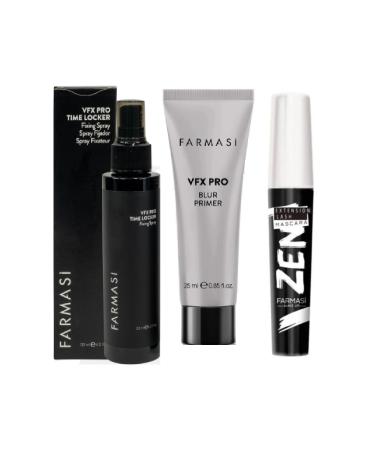 Farmasi Zen Mascara 8 ml Makeup Fixer 115 ml and Vfx Pro Makeup Base 25 ml - Buy Online on GoSupps.com