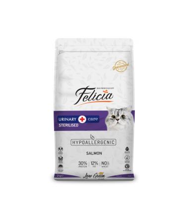 Felicia Hypo-Allergenic Low Grain Sterilized Cat Food with Salmon for Urinary Health 2kg - 2 Pieces - Buy Online on GoSupps.com