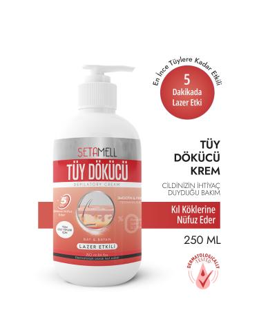 Setamell Laser Effective Hair Removal and Hair Reducing Epilation Special Formula Cream For All Skin Types 250 ml