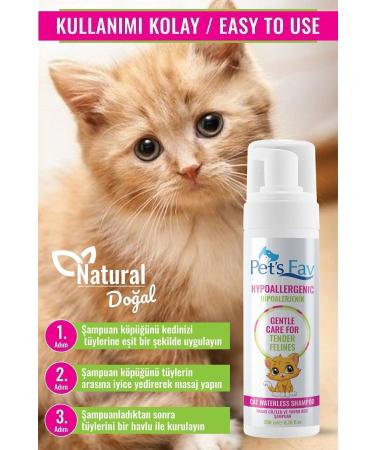 Pets Fav Hypoallergenic Sensitive Skin Natural and Organic Dry Foam Kitten Shampoo - Buy Online on GoSupps.com