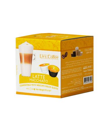 Livy Coffee Dolce Gusto Compatible Latte Macchiato Capsule Coffee 8x8 16