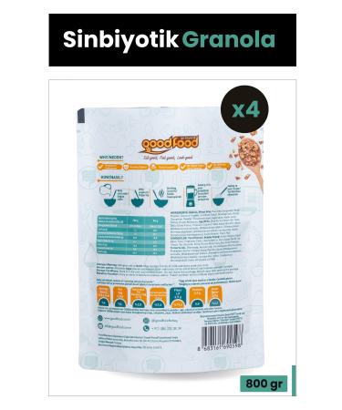 Good Food Probiotic & Prebiotic Granola Apricot Flaxseed Apricot and Date Bar Pieces 200 G 4-Pack - Buy Online on GoSupps.com