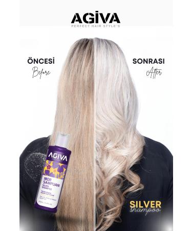 Agiva Silver Shampoo Anti-Orange Purple Shampoo for Blonde Gray White Platinum Hair 250 ml - Buy Online on GoSupps.com