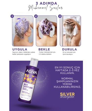 Agiva Silver Shampoo Anti-Orange Purple Shampoo for Blonde Gray White Platinum Hair 250 ml - Buy Online on GoSupps.com