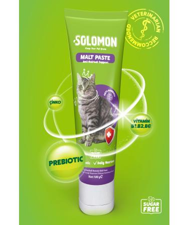 Solomon Malt Paste 100 Gr Malt Paste Supporting Cat Hairball Prevention - Buy Online on GoSupps.com