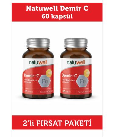 Natuwell Demir-c (IRON BISGLUCINATE VITAMIN C) 60 Capsules 2-Pack Opportunity