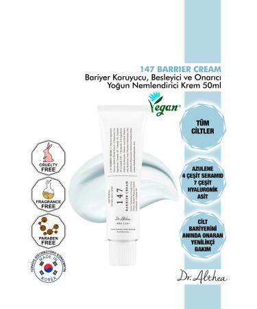 Dr. Althea 147 Barrier Cream - Ceramide Containing Barrier Protective Repairing and Moisturizing Cream - 50ml