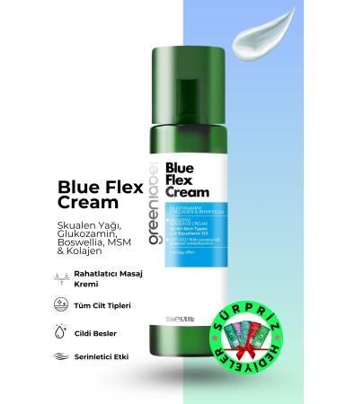 Green Label Blue Flex Cream - Shark Cartilage Glucosamine Glucosamine Msm Body Gel Joint And Muscle 200 Ml.