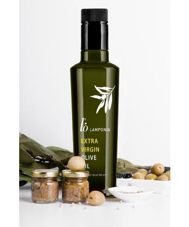 Lamponia 500 ml Extra Virgin Olive Oil 0.4 Acid Glass Bottle Olive Oil - Buy Online on GoSupps.com
