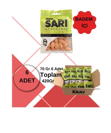 nder Yellow Nuts Almond Kernel Open Finish Package 70gr X 6 Pieces