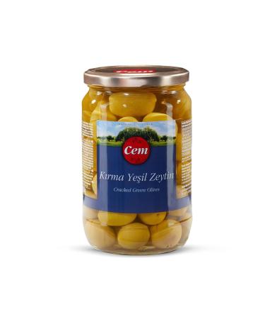 Cem Cracked Green Olives 1000 gr Package (3 PIECES)