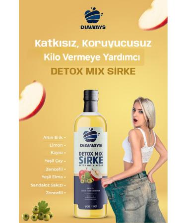 DIAWAYS Natural Apple & An Flavored 500ml Detox Vinegar Helps to Eliminate Edema Lose Weight and Slimming Vinegar