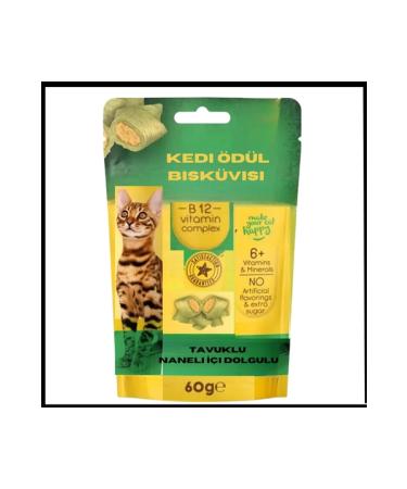 Uygunayakala Uyguna-Yakala 60 Gr Chicken Cat Reward Biscuit with Mint Filling-AMA.052