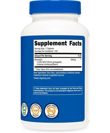 Nutricost Bromelain 500 Mg 120 Capsules - Buy Online on GoSupps.com