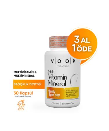 VOOP Multivitamin & Mineral 30 Capsules | 11 Vitamins 9 Minerals