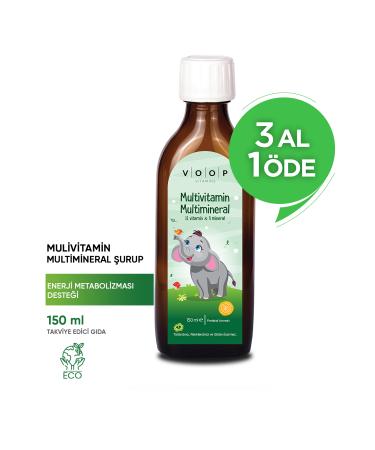 VOOP Multivitamin Multimineral Orange Flavored Syrup 150 ml | 11 Vitamins & 5 Minerals
