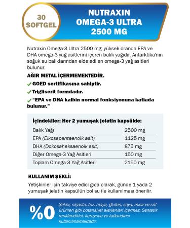 Nutraxin Omega-3 Ultra 2500 Mg 30 Capsules - Buy Online on GoSupps.com