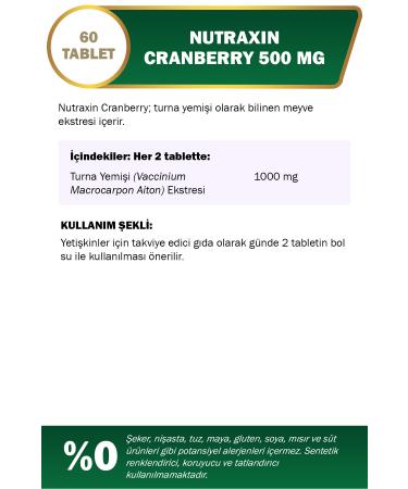 Nutraxin Cranberry 500 Mg 60 Tablets - Buy Online on GoSupps.com