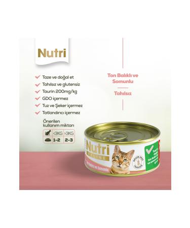 Nutri Feline Tuna and Salmon for Adult Cats 32 Pieces 85gr Grain-Free Wet Food