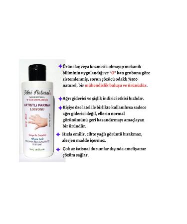 fikrinatural Arthritic Finger Lotion (For 0 Blood Groups)