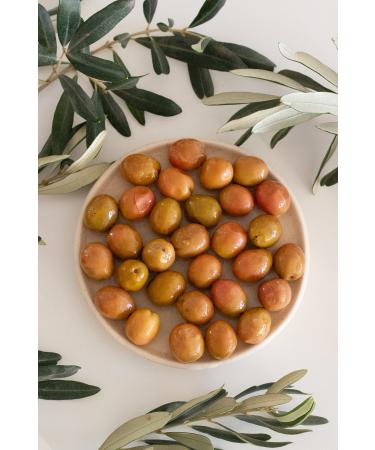 kozoliv Natural Ayval k Variety Scratched Green Olives 400 gr Glass Jar - Buy Online on GoSupps.com