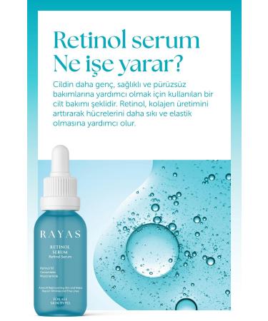 RAYAS Anti-Wrinkle and Anti-Aging Brightening Retinol Serum Ascorbic Acid %1 Retinol & Ceramides 30 ml - Buy Online on GoSupps.com