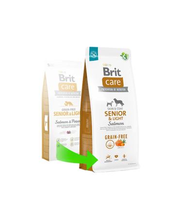 Brit Care Skin Coat Senior Light Salmon Grain Free Light Old Dog Food 3 Kg