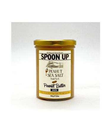 SPOONUP Sea Salt Smooth Peanut Butter BIG SIZE 485gr (GLUTEN-FREE ADDITIVE-FREE SUGAR-FREE)