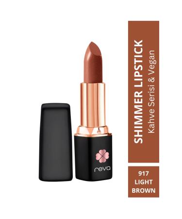REVA Shimmer Lipstick Light Brown-Brown Series-Sparkling Lipstick Coffee Series No:917 4 gr