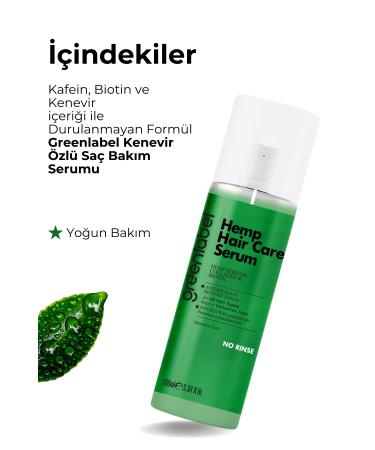 Green Label No-Rinse Serum Formulated with Hemp Oil Hydrolyzed Keratin and Collagen 100 ml - Buy Online on GoSupps.com