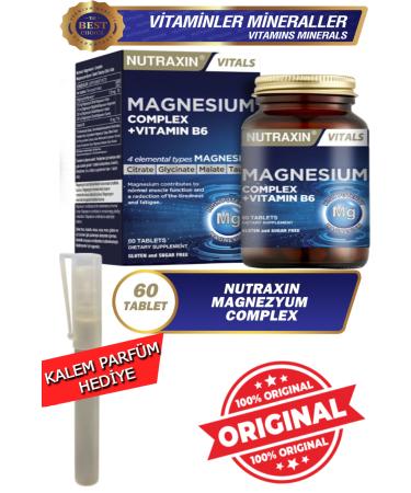 Nutraxin Magnesium Complex - (Biciglinate - Taurate - Malate - Citrate - B6) 60 Tablets 125 Mg