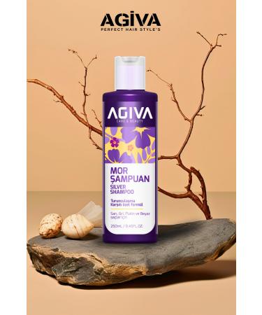 Agiva Silver Shampoo Anti-Orange Purple Shampoo for Blonde Gray White Platinum Hair 250 ml - Buy Online on GoSupps.com