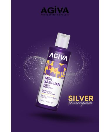 Agiva Silver Shampoo Anti-Orange Purple Shampoo for Blonde Gray White Platinum Hair 250 ml - Buy Online on GoSupps.com